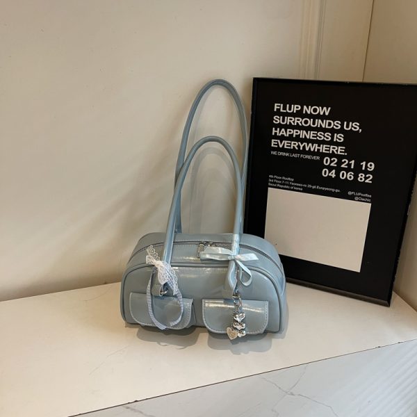 Oil Wax Leather Commuting Pillow Bag for Women - Versatile Large Capacity Shoulder Underarm Bag for Spring 2025 Fashion