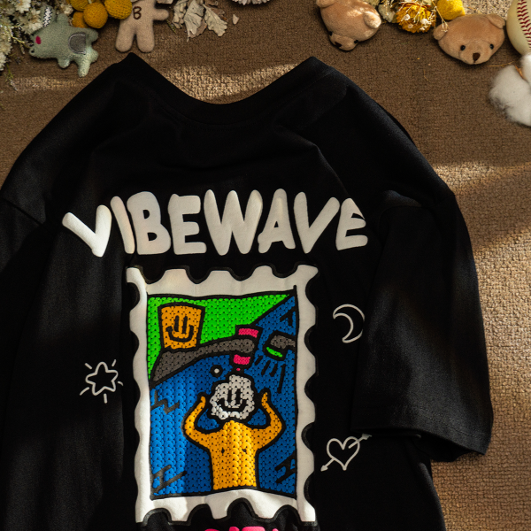 Oversized American Style Cartoon Print Short Sleeve T-Shirt for Men & Women, Plus Size Couple Outfit, Casual Cotton Top