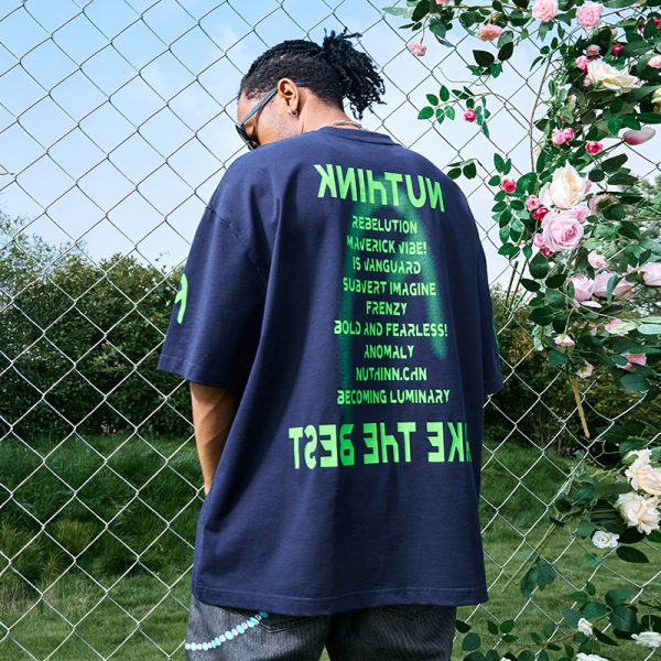 Oversized Hip-Hop Dopamine Letter Short Sleeve T-Shirt - Unisex American Streetwear, 2025 Trend, Casual Urban Style