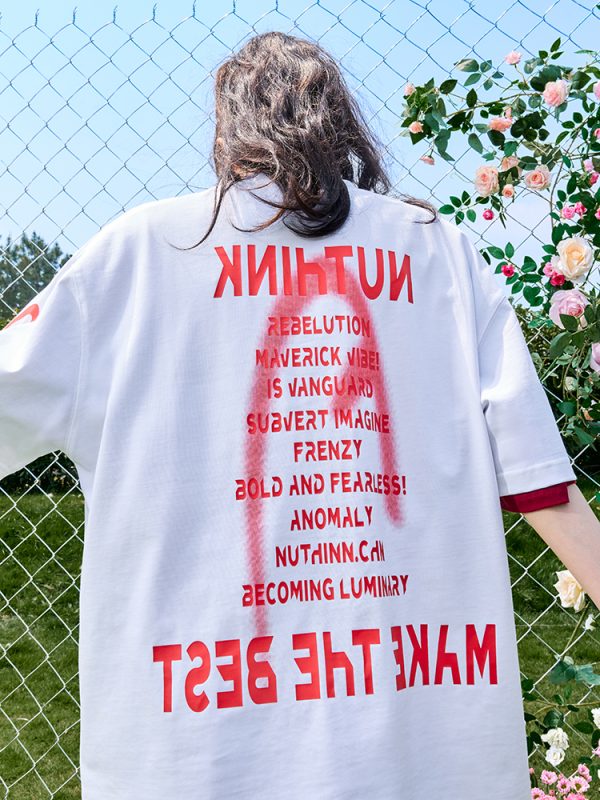 Oversized Hip-Hop Dopamine Letter Short Sleeve T-Shirt - Unisex American Streetwear, 2025 Trend, Casual Urban Style
