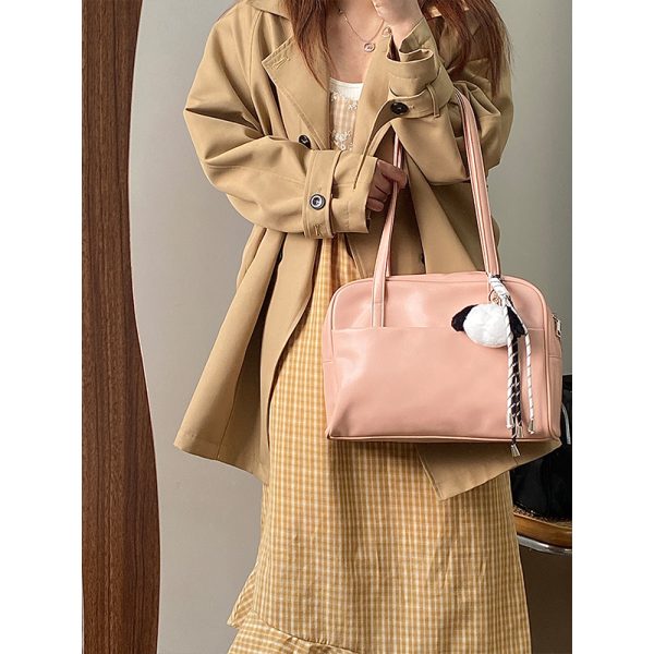 Pastel Color Women's Tote Bag - Large Capacity Shoulder Bag for Spring/Summer 2025 - Trendy Niche Design