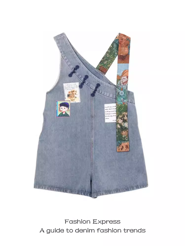 Petite Women's Loose Wide-Leg Denim Overalls with Rabbit Ears - Trendy Autumn Winter Fashion for a Slimming Fit