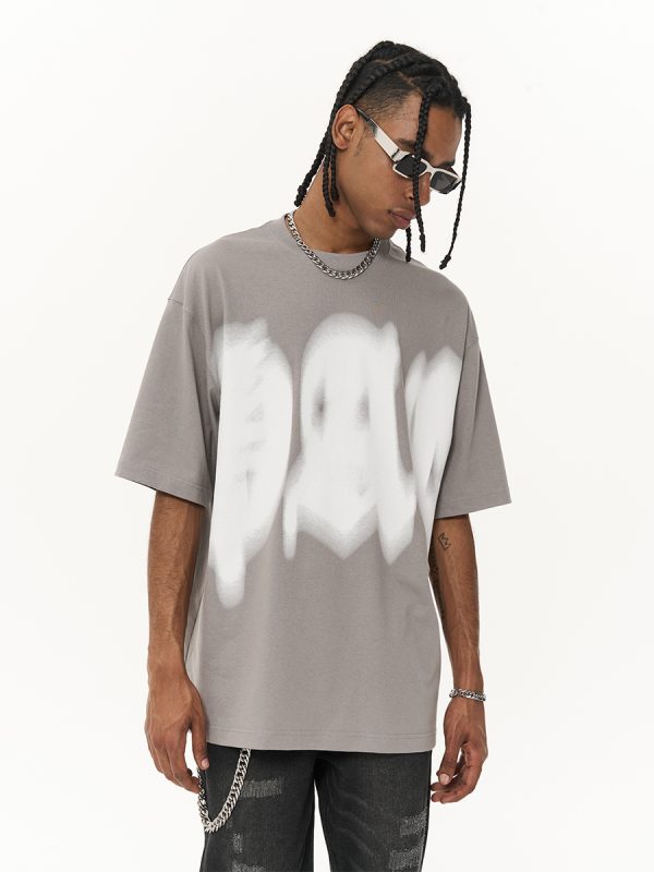 Phantom Gothic Street Style Loose Round Neck Short Sleeve T-Shirt - Trendy Urban Fashion, Y2K Aesthetic, Comfortable Fit