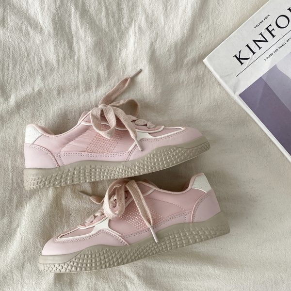 Pink Niche Design Training Board Shoes for Women - Casual Sports Shoes for Spring and Autumn 2025, Trendy Little White Sneakers