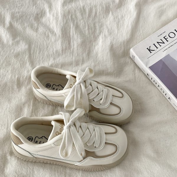 Pink Niche Design Training Board Shoes for Women - Casual Sports Shoes for Spring and Autumn 2025, Trendy Little White Sneakers