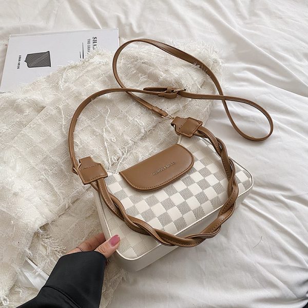 Plaid Retro Niche Shoulder Bag - Spring Summer 2025 Small Square Crossbody Bag for Women - Versatile Y2K Fashion Accessory