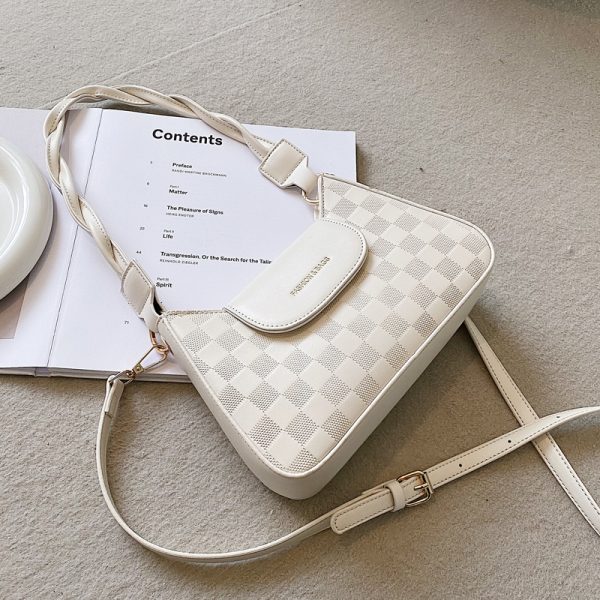 Plaid Retro Niche Shoulder Bag - Spring Summer 2025 Small Square Crossbody Bag for Women - Versatile Y2K Fashion Accessory