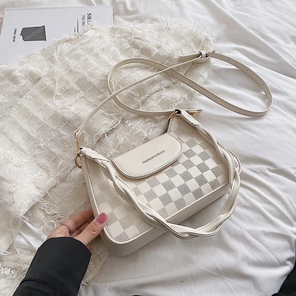 Plaid Retro Niche Shoulder Bag - Spring Summer 2025 Small Square Crossbody Bag for Women - Versatile Y2K Fashion Accessory