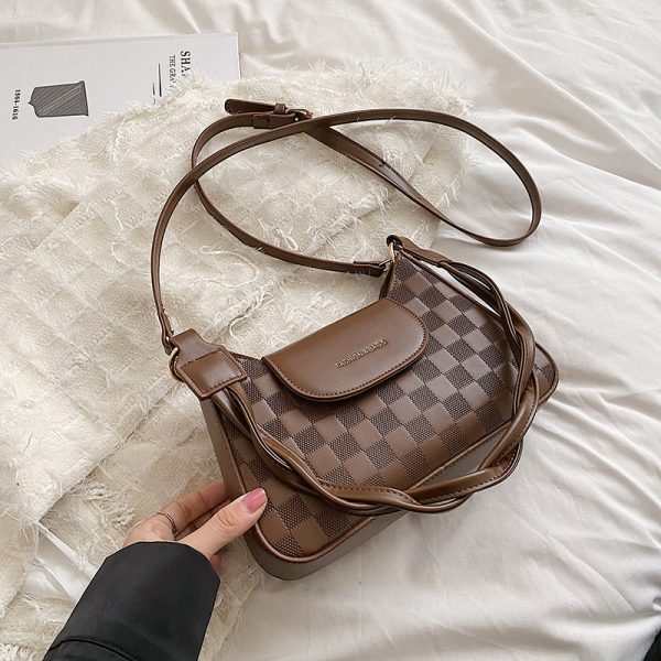 Plaid Retro Niche Shoulder Bag - Spring Summer 2025 Small Square Crossbody Bag for Women - Versatile Y2K Fashion Accessory