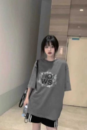 Plus-Size American Retro Loose Oversized Short Sleeve T-Shirt for Women â€“ Pure Cotton Vintage-Inspired Top