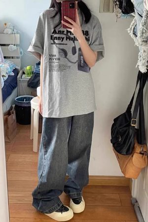 Plus Size American Retro Oversized Cotton Short Sleeve T-Shirt for Women - Loose Fit Casual Couple Top