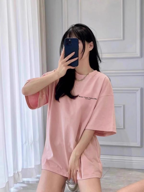 Plus Size American Style Loose Fit Cotton Letter T-Shirt for Women - Summer Short Sleeve Chic Hong Kong Style Top