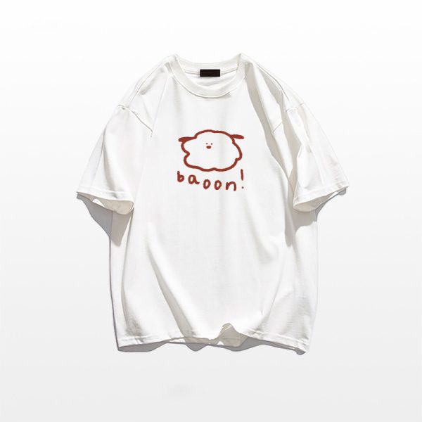 Plus Size Cotton Short Sleeve T-Shirt for Men and Women, American Retro Loose Fit Couples Tee, Casual Everyday Style