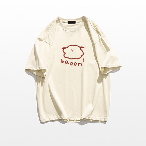 Plus Size Cotton Short Sleeve T-Shirt for Men and Women, American Retro Loose Fit Couples Tee, Casual Everyday Style