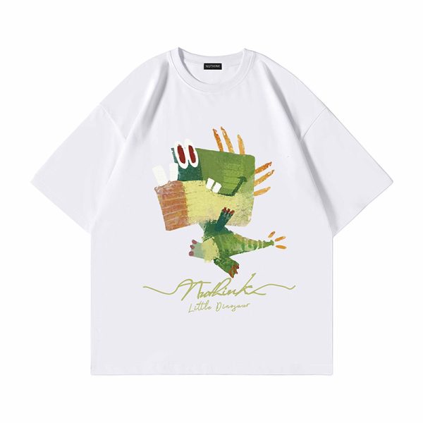 Plus Size Fun Cartoon Men's Trendy T-Shirt - Short Sleeve Summer Fashion for Big Size Men, 5-Point Sleeve Style