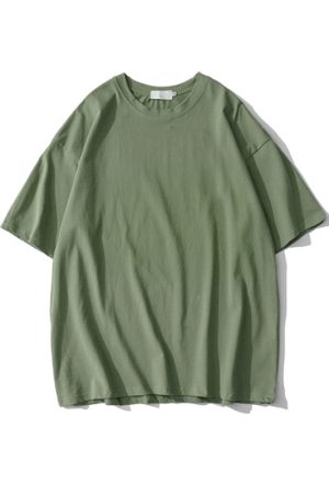 Plus Size Heavyweight Pure Cotton Short Sleeve T-Shirt for Women - Solid Color Unisex Base Tee, Perfect for Couple Outfits
