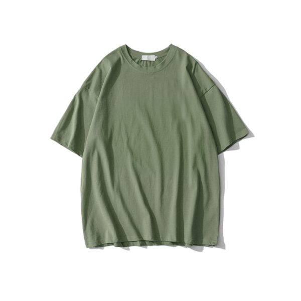 Plus Size Heavyweight Pure Cotton Short Sleeve T-Shirt for Women - Solid Color Unisex Base Tee, Perfect for Couple Outfits