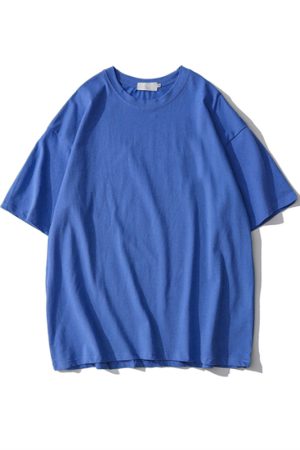 Plus Size Heavyweight Pure Cotton Short Sleeve T-Shirt for Women - Solid Color Unisex Base Tee, Perfect for Couple Outfits