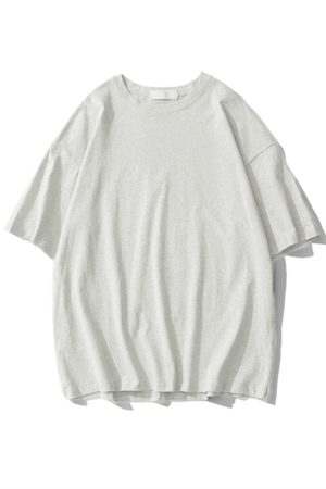 Plus Size Heavyweight Pure Cotton Short Sleeve T-Shirt for Women - Solid Color Unisex Base Tee, Perfect for Couple Outfits