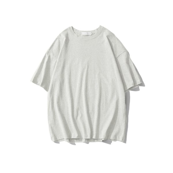 Plus Size Heavyweight Pure Cotton Short Sleeve T-Shirt for Women - Solid Color Unisex Base Tee, Perfect for Couple Outfits