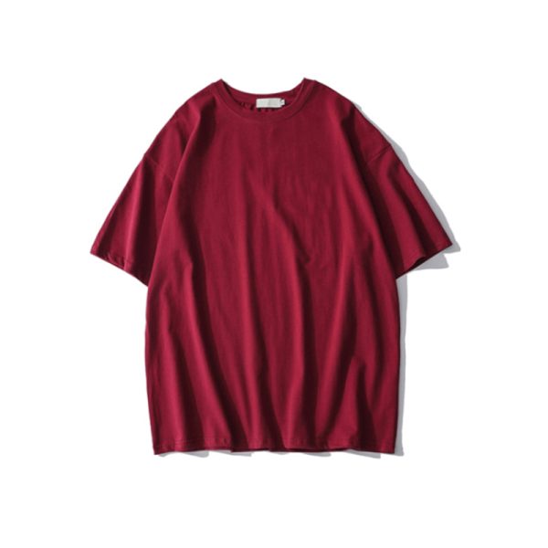 Plus Size Heavyweight Pure Cotton Short Sleeve T-Shirt for Women - Solid Color Unisex Base Tee, Perfect for Couple Outfits