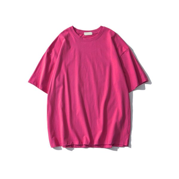 Plus Size Heavyweight Pure Cotton Short Sleeve T-Shirt for Women - Solid Color Unisex Base Tee, Perfect for Couple Outfits