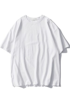 Plus Size Heavyweight Pure Cotton Short Sleeve T-Shirt for Women - Solid Color Unisex Base Tee, Perfect for Couple Outfits