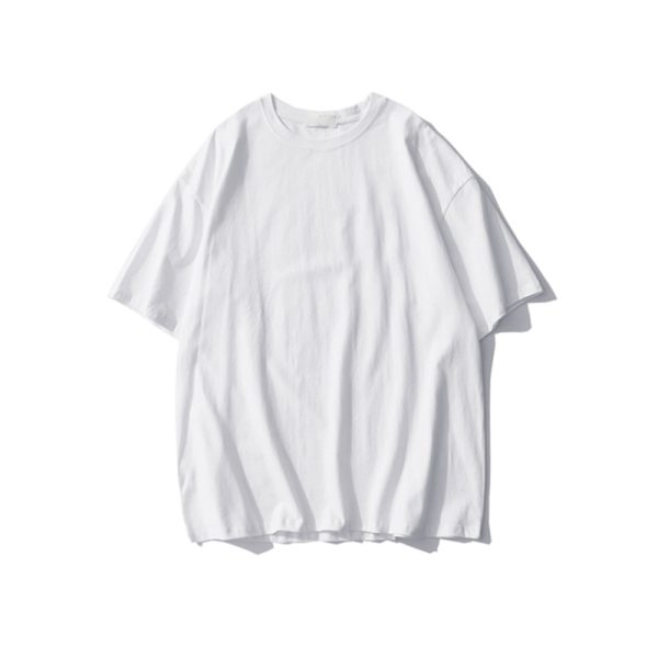 Plus Size Heavyweight Pure Cotton Short Sleeve T-Shirt for Women - Solid Color Unisex Base Tee, Perfect for Couple Outfits