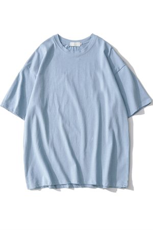 Plus Size Heavyweight Pure Cotton Short Sleeve T-Shirt for Women - Solid Color Unisex Base Tee, Perfect for Couple Outfits