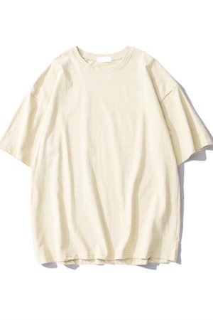 Plus Size Heavyweight Pure Cotton Short Sleeve T-Shirt for Women - Solid Color Unisex Base Tee, Perfect for Couple Outfits