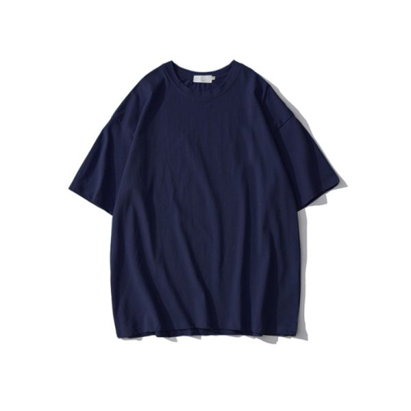 Plus Size Heavyweight Pure Cotton Short Sleeve T-Shirt for Women - Solid Color Unisex Base Tee, Perfect for Couple Outfits