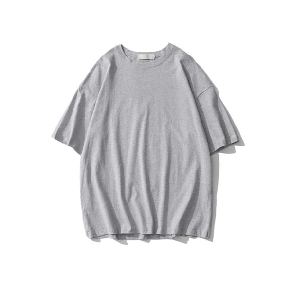Plus Size Heavyweight Pure Cotton Short Sleeve T-Shirt for Women - Solid Color Unisex Base Tee, Perfect for Couple Outfits