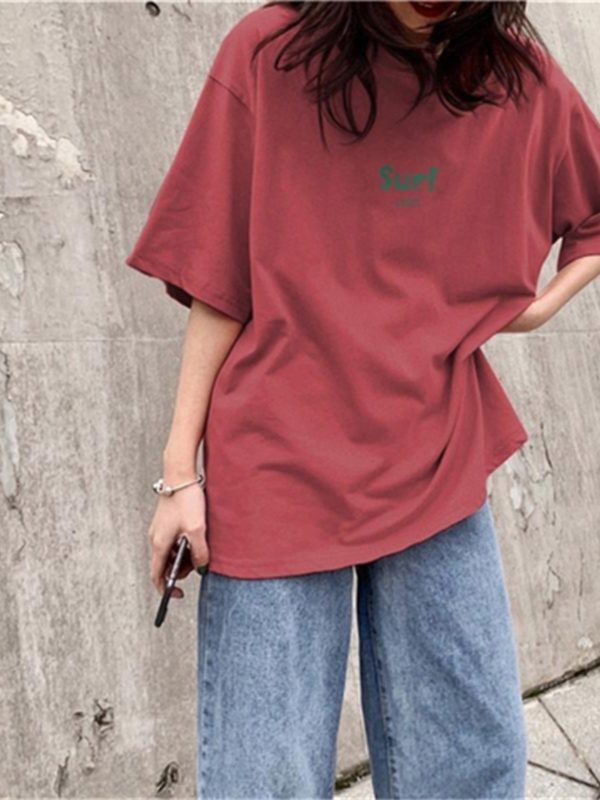 Plus Size Korean Style Loose Short Sleeve T-Shirt for Women, Harajuku Fashion, Cotton Half Sleeve Top, Trendy Y2K Ins Style