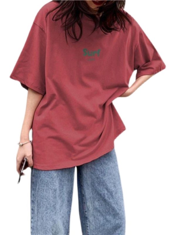 Plus Size Korean Style Loose Short Sleeve T-Shirt for Women, Harajuku Fashion, Cotton Half Sleeve Top, Trendy Y2K Ins Style