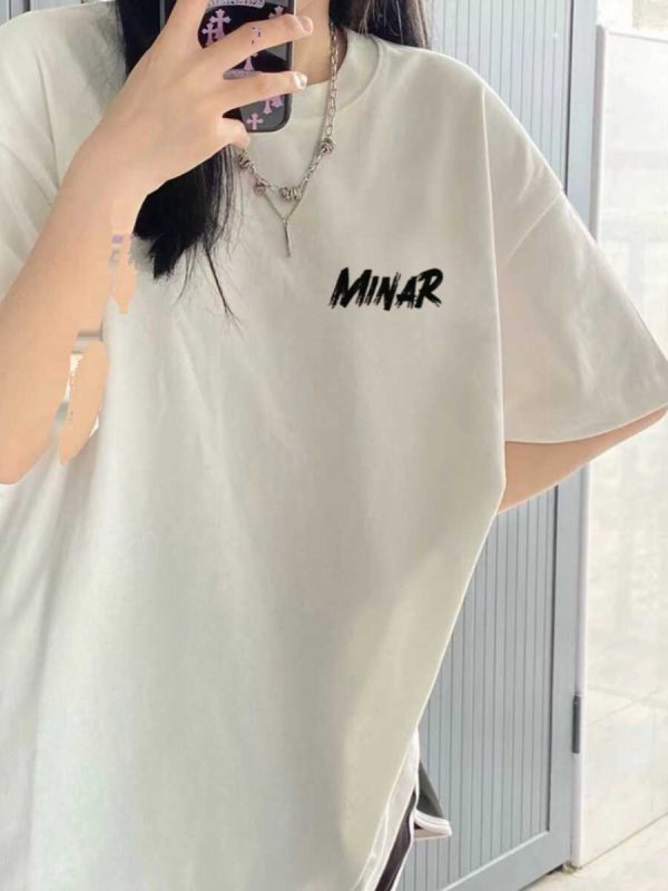 Plus Size Loose-Fit White Cotton Short Sleeve T-Shirt for Women - European Style American Retro Top