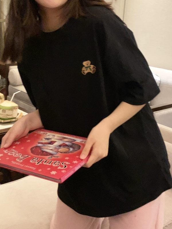 Plus Size Oversized Cotton Short Sleeve T-Shirt for Women, Loose Hong Kong Style Unisex Tee with Five-Point Sleeves, Casual Fashion
