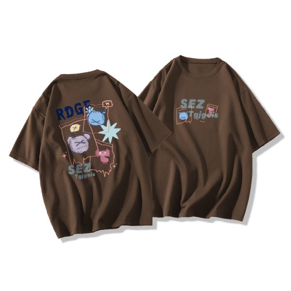 Plus Size Oversized Short Sleeve T-Shirt for Men and Women, Trendy Loose Fit Cotton Couple Top, Casual Streetwear