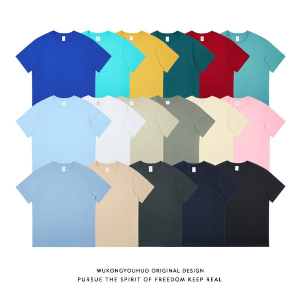 Plus-Size Solid Color Oversized Short-Sleeve T-Shirt for Men and Women - Casual Loose-Fit Basic Tee