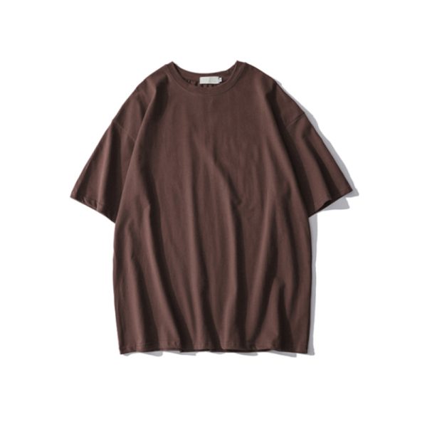 Plus-Size Solid Color Oversized Short-Sleeve T-Shirt for Men and Women - Casual Loose-Fit Basic Tee