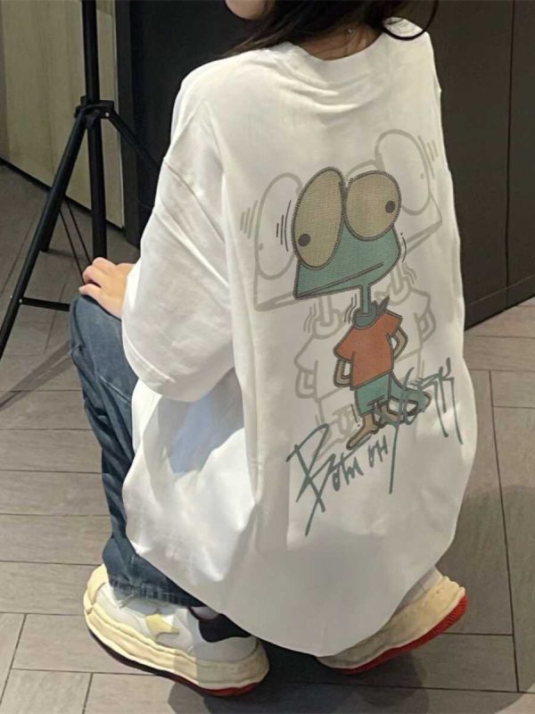 Plus Size Summer Cotton Loose Half Sleeve Couple T-Shirt for Men and Women - Simple, Comfortable, Casual Style