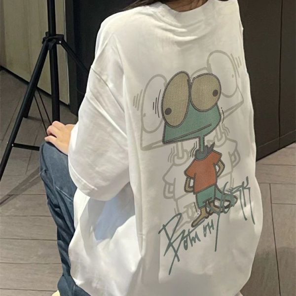 Plus Size Summer Cotton Loose Half Sleeve Couple T-Shirt for Men and Women - Simple, Comfortable, Casual Style