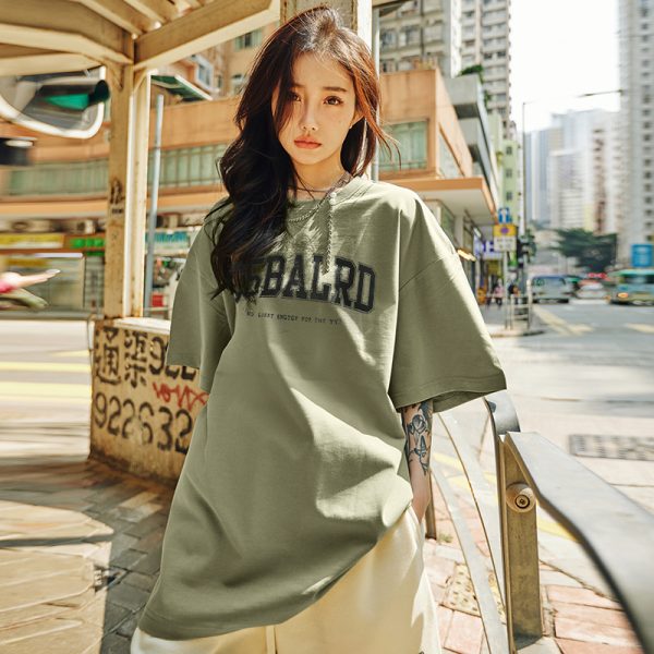 Plus Size Vintage Letter Short Sleeve T-Shirt - Trendy Heavyweight Unisex for Summer 2025 - Cool Feel American Style