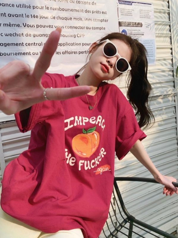 Plus Size Women's Casual Loose Short Sleeve Round Neck T-Shirt â€“ Age-Reducing Pure Cotton Top for Chubby Girls, Summer 2025 Style