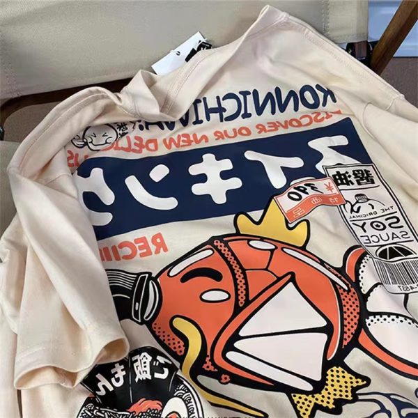 Plus Size Women's Japanese Retro Loose Short Sleeve T-Shirt - Y2K Style Fashion Top Clearance