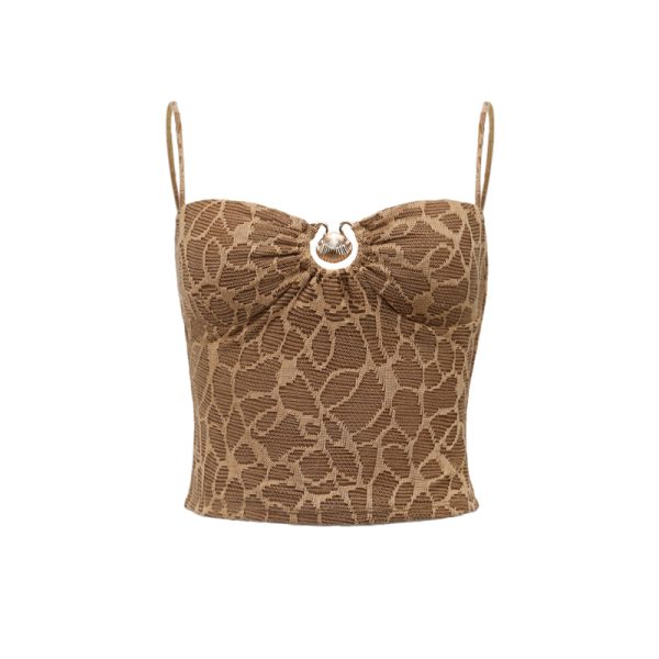 Princess Jasmine-Inspired Shell Lace Slim Fit Bodycon Dress with Camisole and Chest Pads - Y2K Fashion