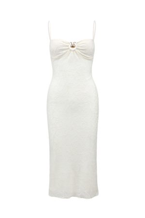 Princess Jasmine-Inspired Shell Lace Slim Fit Bodycon Dress with Camisole and Chest Pads - Y2K Fashion