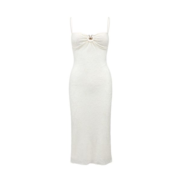 Princess Jasmine-Inspired Shell Lace Slim Fit Bodycon Dress with Camisole and Chest Pads - Y2K Fashion