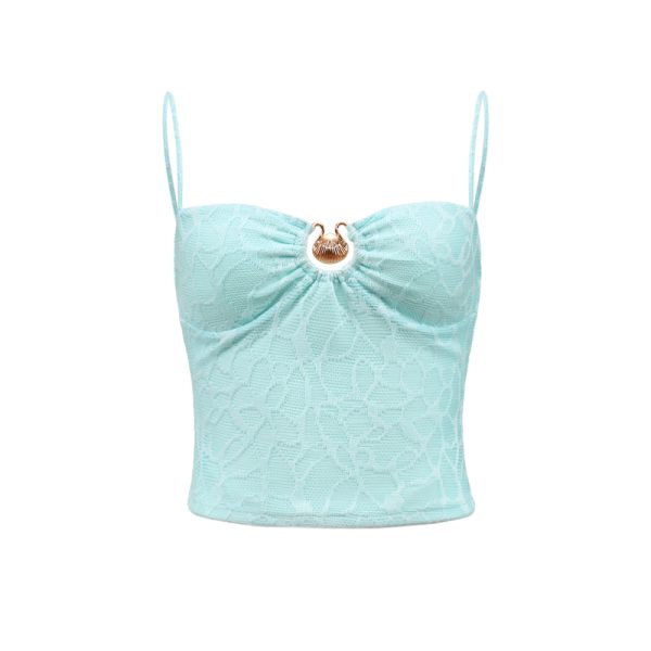 Princess Jasmine-Inspired Shell Lace Slim Fit Bodycon Dress with Camisole and Chest Pads - Y2K Fashion
