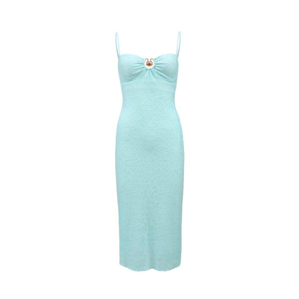 Princess Jasmine-Inspired Shell Lace Slim Fit Bodycon Dress with Camisole and Chest Pads - Y2K Fashion