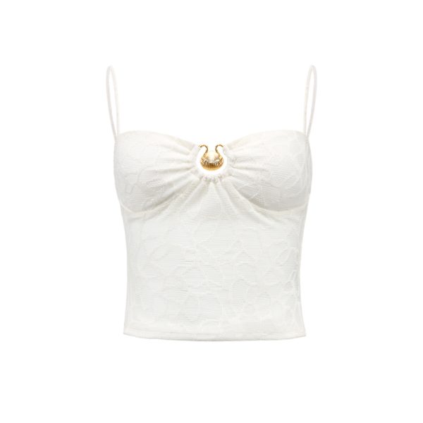 Princess Jasmine-Inspired Shell Lace Slim Fit Bodycon Dress with Camisole and Chest Pads - Y2K Fashion